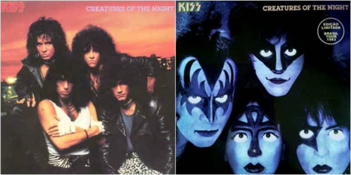 Left: 1985 reissue cover / Right: Bootleg "Brazlian Promo" version w/Vinnie Vincent in Ace's spot