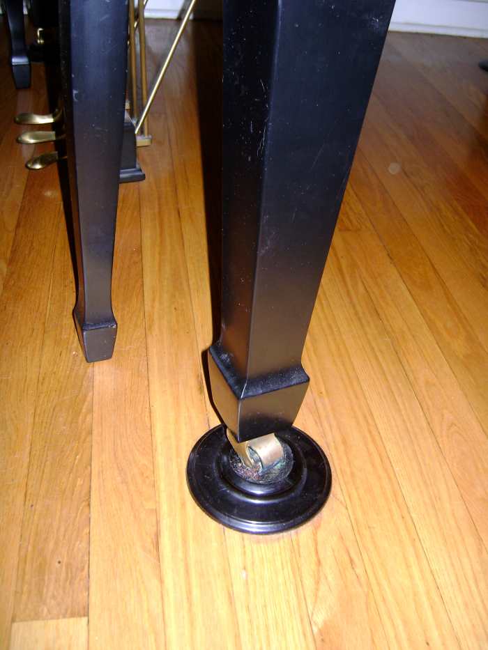 Set your piano on piano coasters to prevent marks and worn out spots on the floor.