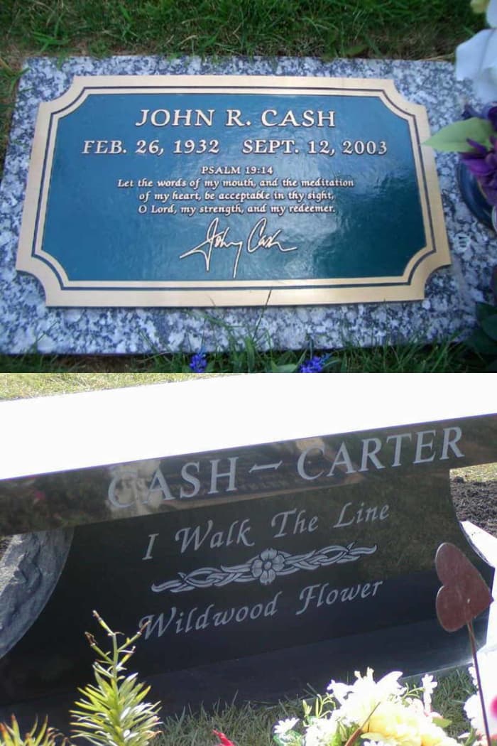 The tomb of Johnny Cash. RIP, Johnny Cash, the greatest interpreter of other people's material who ever lived.