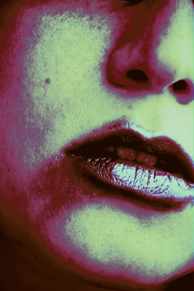 "Sie rief mir Worte ins Gesicht/die Zunge lustgesträubt." She shouts words into his face with a tongue bristling with lust, supposedly. The exchange between the young man and his "lady" did not go smoothly.