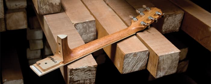 The guitar neck. As you can see, the neck covers far more than just the fretboard; it has a whole section that actually attaches to the body.