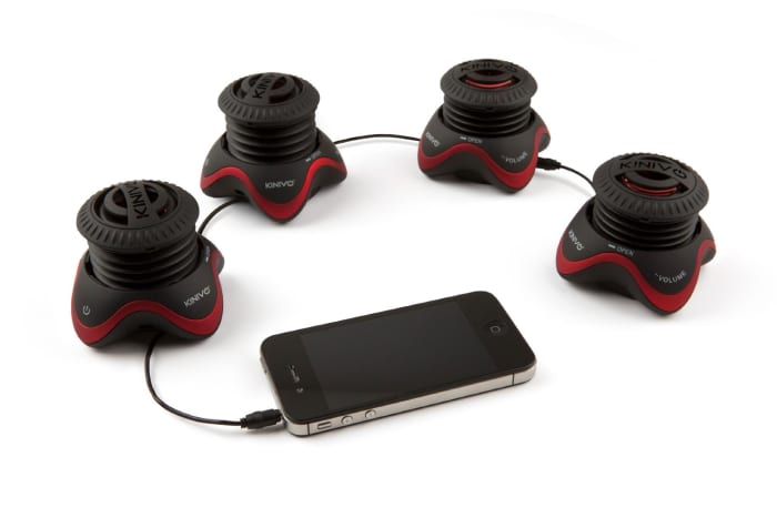 While a single Kinivo ZX100 makes a good amount of sound you can always daisy chain multiple units in order to get more sound when needed. Other models like JBL's X-Mini II have this option as well.