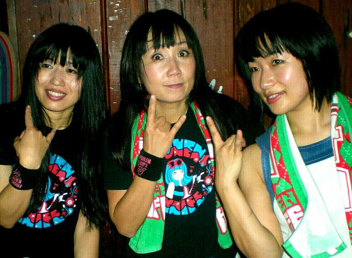 A photo of Japanese pop-punk band Shonen Knife after a November 19, 2011, concert. The concert was in celebration of their 30th anniversary as a band.
