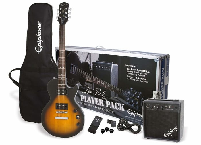 The Epiphone Les Paul Player Pack is my top recommendation for a newbie starting out on electric guitar.