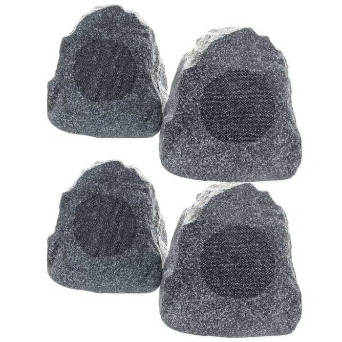 These Outdoor Garden Waterproof Granite Rock Patio Speakers offer excellent fun and provide a talking point at outdoor parties, whether it is in the yard, on the patio, or beside the pool. These rugged and waterproof speakers put out a big sound.
