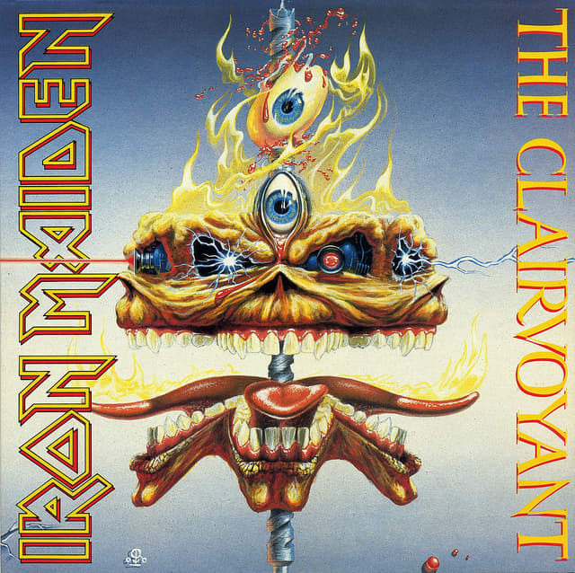Iron Maiden "The Clairvoyant" EMI 12-EM-79 12" Vinyl Single UK Pressing (1988) Cover Art by Derek Riggs