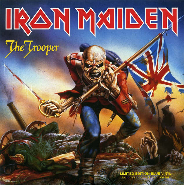 Iron Maiden "The Trooper" EMI 5397 7" Vinyl Single UK Pressing (1983) Picture Sleeve Art by Derek Riggs