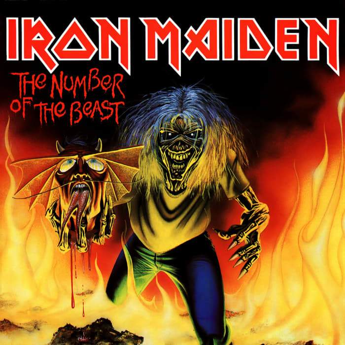 Iron Maiden "Number of the Beast" EMI 5287 7" Red Vinyl Single UK Pressing (1982) Cover Art by Derek Riggs
