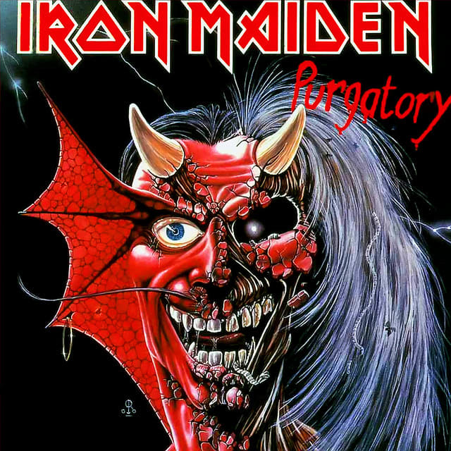 Iron Maiden "Purgatory" EMI 5184 7" Vinyl Single UK Pressing (1981) Picture Sleeve Art by Derek Riggs