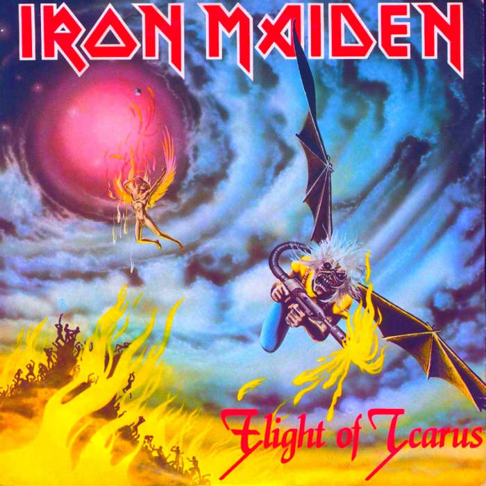 Iron Maiden "Flight of Icarus" EMI 12 EMI P5378 12" Vinyl Single UK pressing (1983) Picture Sleeve Art by Derek Riggs