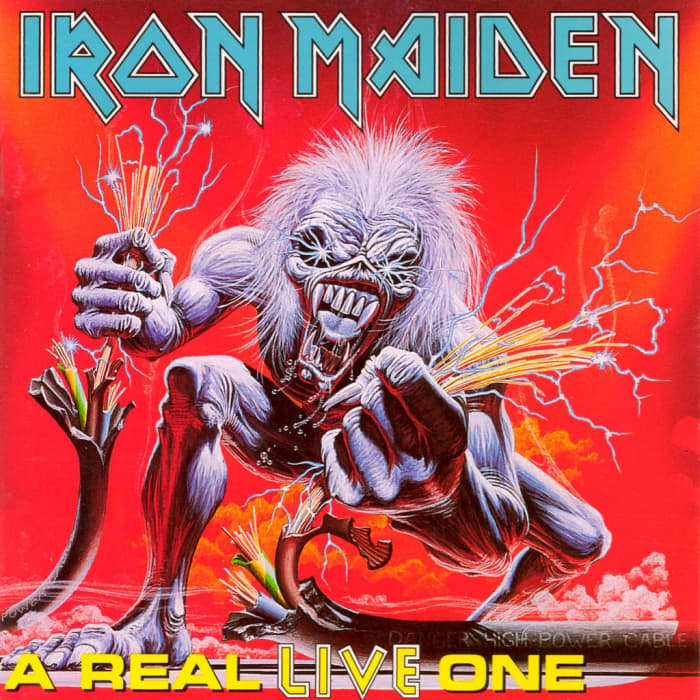 Iron Maiden "A Real Live One" EMI 0777 7 81456 1 5 UK 12" Vinyl Record (1993) Album Cover Art by Derek Riggs