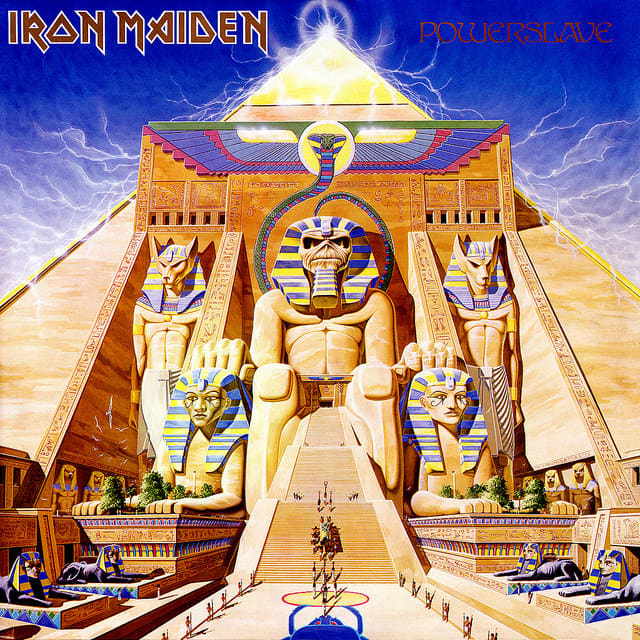 Iron Maiden "Powerslave" Capitol Records SJ-12321 12" LP Vinyl Records U.S. Pressing (1984) Album Cover Art by Derek Riggs