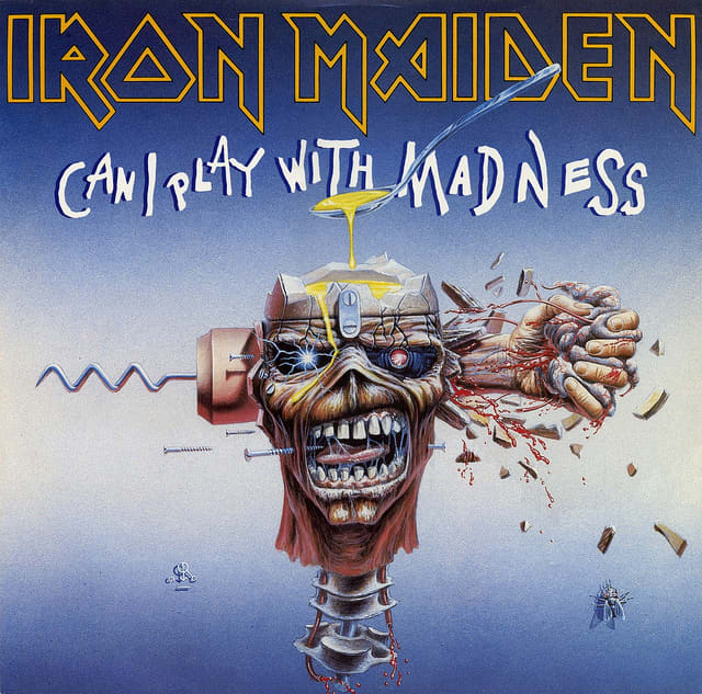 Iron Maiden "Can I Play With Madness" EMI 12EM 4912" Vinyl Single UK Pressing (1988) Cover Art by Derek Riggs