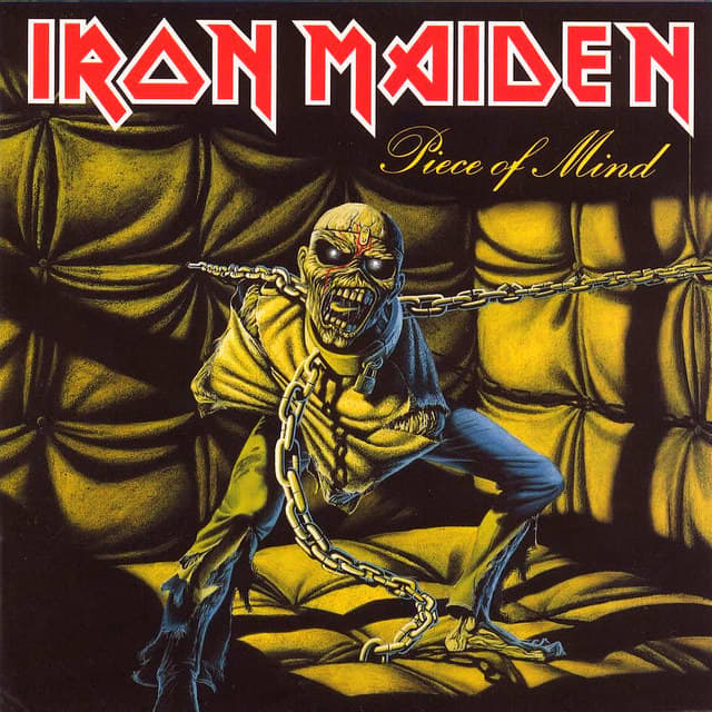 Iron Maiden "Piece of Mind" Capitol Records ST-12274 12" LP Vinyl Record U.S. Pressing (1983) Album Cover Art by Derek Riggs