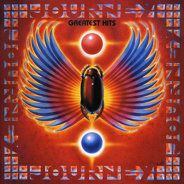 Journey "Greatest Hits" Columbia Records OC 44493 12" LP Vinyl Record US Pressing (1988) Album Cover Art by Alton Kelley