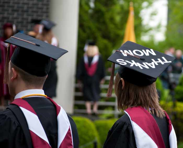 The tassel's worth the hassle! No graduate arrives at the commencement stage without the assistance of many people: parents, teachers, friends, and other supporters.