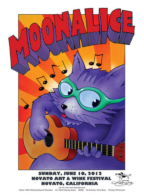 Moonalice Novato Art & Wine Festival Novato California June 10, 2012 with Poster Graphics by Stanley Mouse