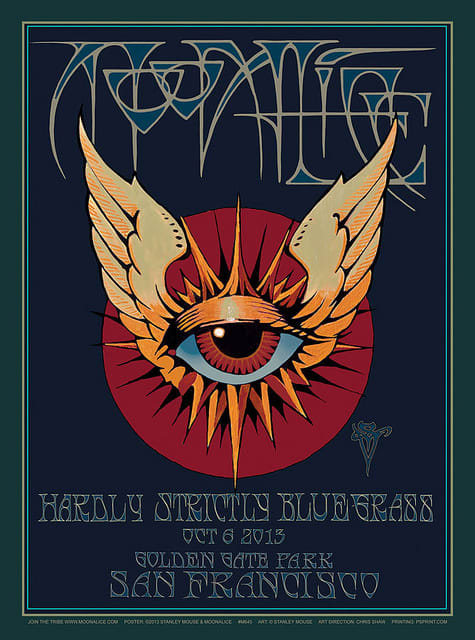 Moonalice Hardly Strictly Bluegrass Golden Gate Park San Francisco California (2013) Poster Graphics by Stanley Mouse