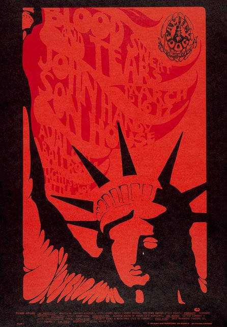 Son House, Blood Sweat & Tears, John Handy Avalon Ballroom Mar 15, 1968 - Mar 17, 1968 Family Dog FD-110 "Liberty" Art by Stanley Mouse