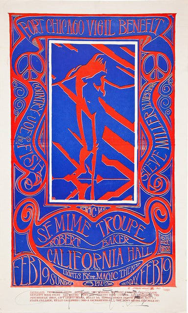 Country Joe & The Fish, Steve Miller, Port Chicago Vigil Benefit California Hall (1967) Poster Graphics by Stanley Mouse, Hand Signed by Stanley Mouse