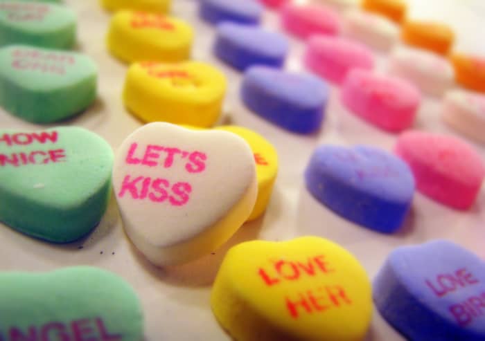Every year, NECCO, the maker of these Sweethearts conversation candies, manufactures 8 billion of them. Over 100,000 pounds are sold between January 1 and February 14.