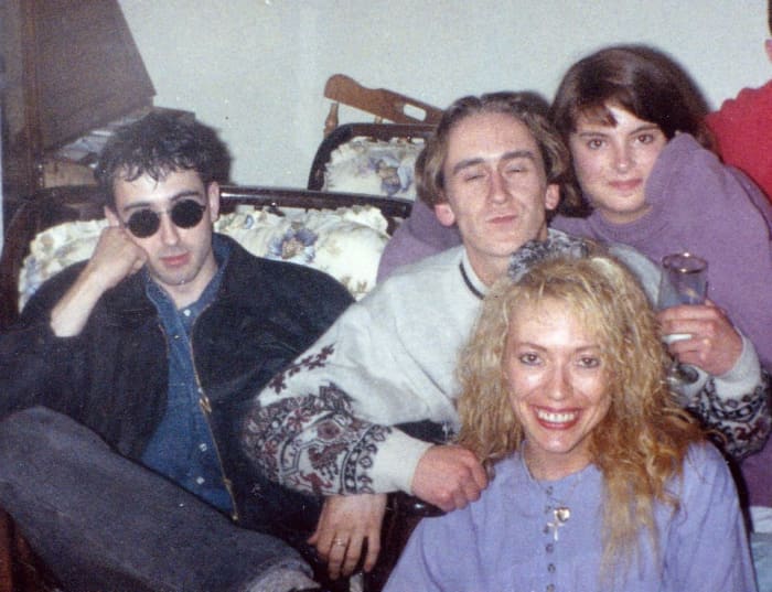 A party at Abbey Village, May 1991, with me at the front, Carol behind me and our friend Lee in the cream jumper.