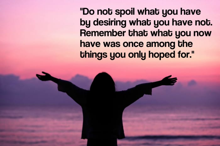 "Do not spoil what you have by desiring what you have not; remember that what you now have was once among the things you only hoped for." - Epicurus, Greek philosopher