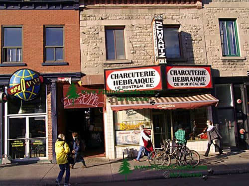 Schwartz's Deli Restaurant is a popular Montreal restaurant, located close to this home of Leonard Cohen.