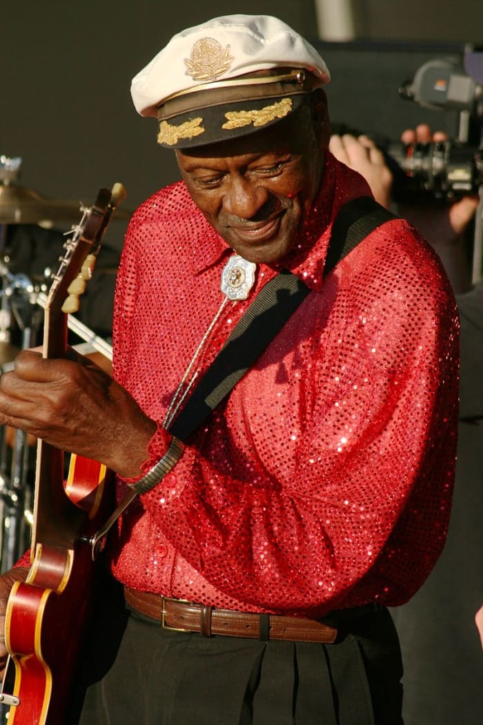 Chuck Berry in 2007. In his later years Chuck often performed accompanied by some of his family members.