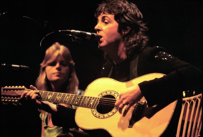 Linda and Paul McCartney were married in 1969 until Linda's death in 1998. They had hits together in a band called Wings.