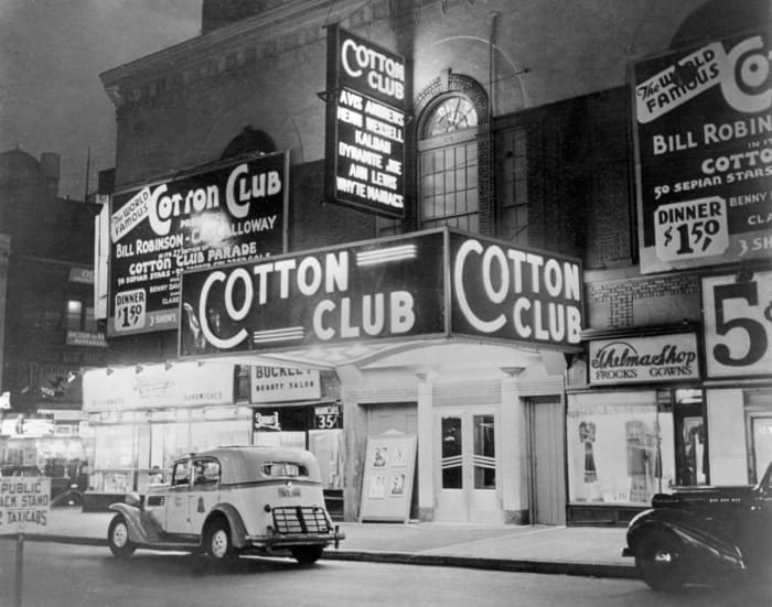 The famous Cotton Club located in Harlem, New York. The building has seen its days, including a fire, were the building had to be renovated. You can still peek in for a performance today.