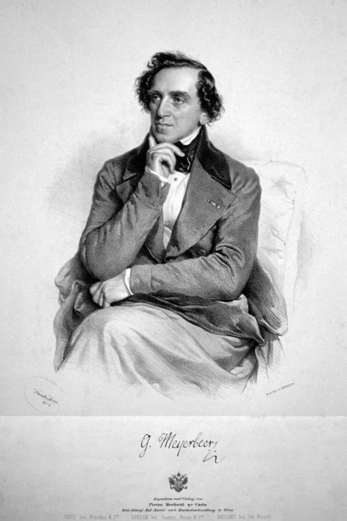 Lithograph of Meyerbeer in 1847 by Josef Kriehuber.
