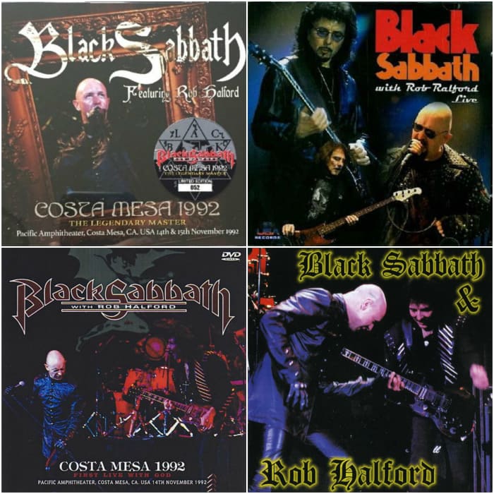 Various bootlegs of the Costa Mesa gigs. Note that the one on the top right says "with Rob Ralford." Ha!