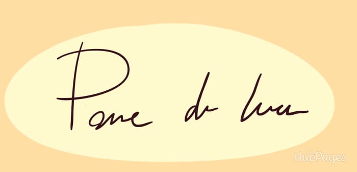 Signature with a great difference between the highest point of the first letter and the rest of the letters