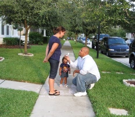 The Nieves Family. Use chalk and put your creative talents to the test. Have your toddler help you draw.