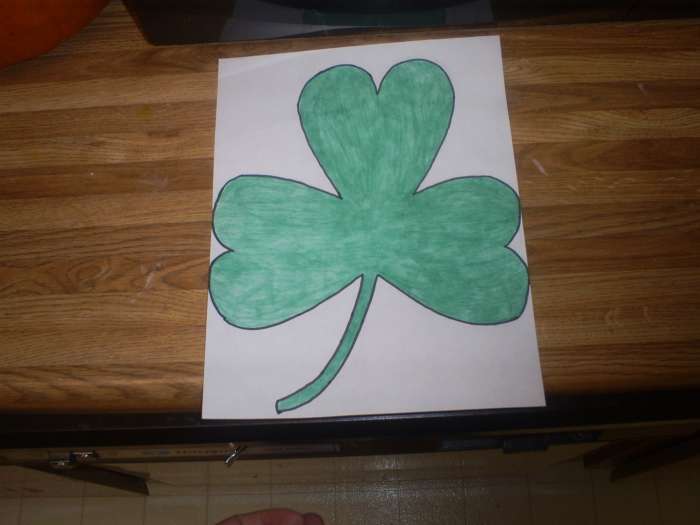 Cut out the shamrock.