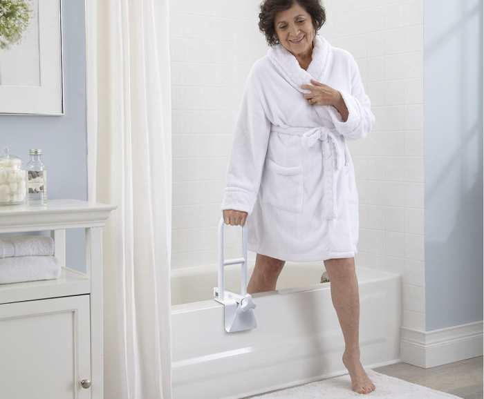 Bathtub grips provide a sense of security when using the shower. 