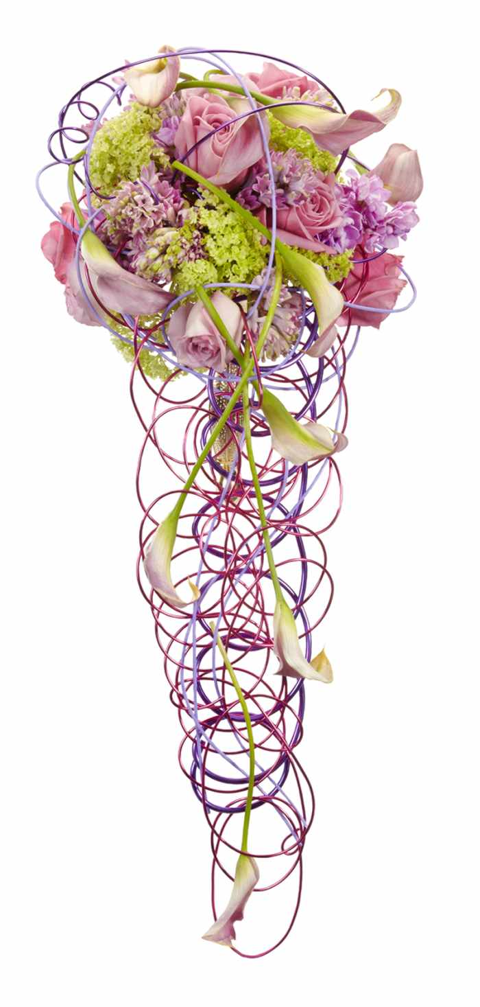 Pink and lilac, but with a strong lime green contrast.