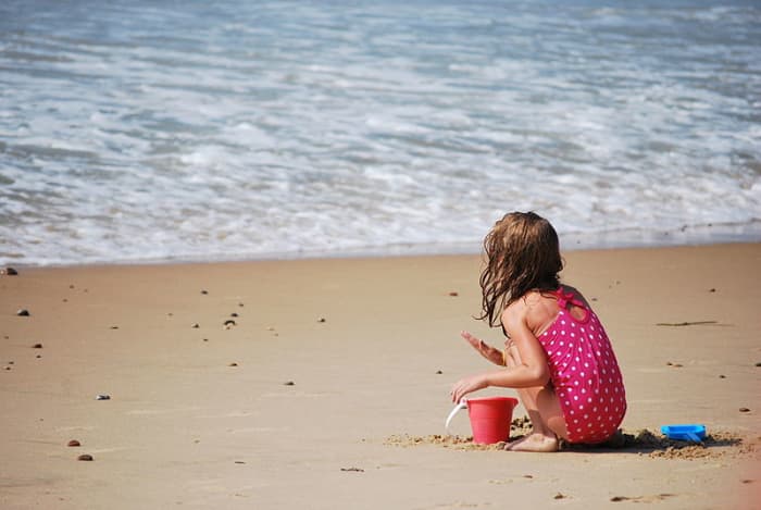 Playing at the beach
