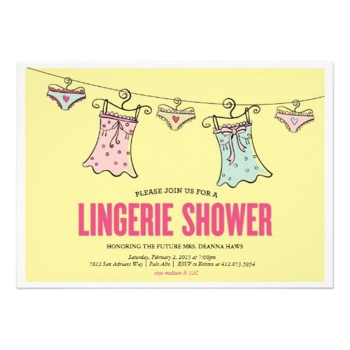 Lingerie On Line Invitation Sample