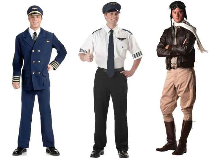 Male pilot costumes