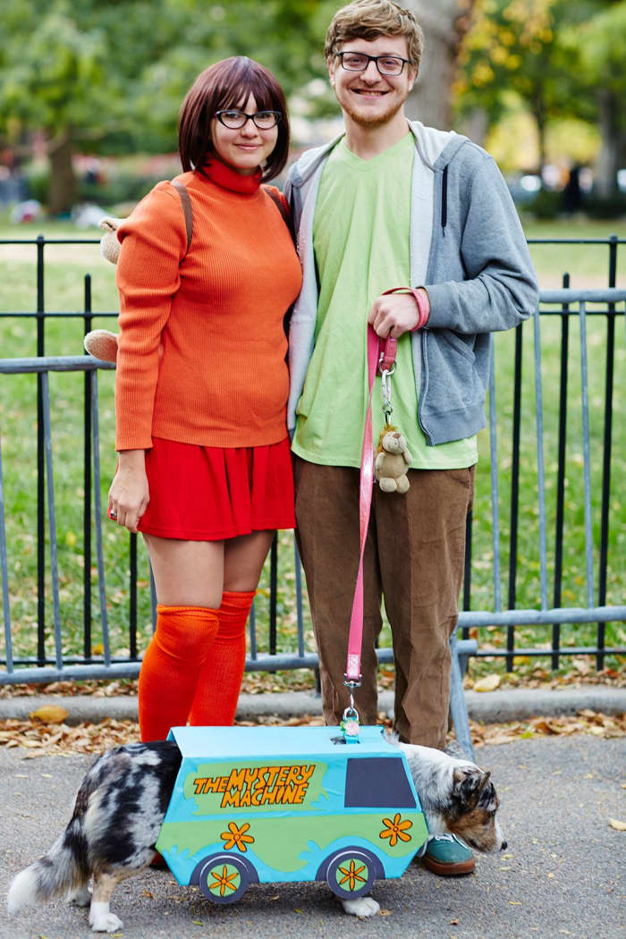 Shaggy and Velma from "Scooby-Doo" is another great costume idea for Halloween. You may already have some of these clothing items in your closet to put together! It is simple and still creative!