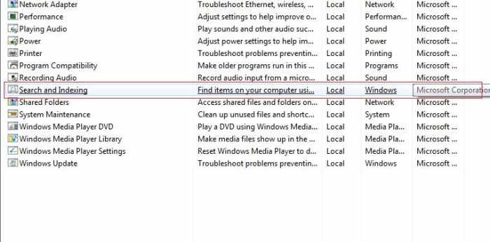 Look for Search and Indexing. Click on it and follow the steps
