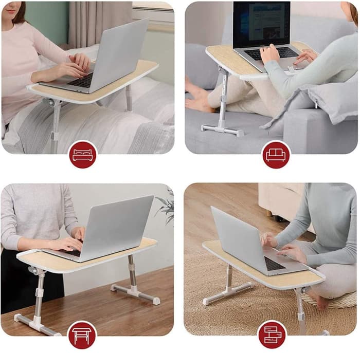 The TaoTronics Laptop Desk for Bed is a very versatile lap desk that you can adjust to suit your needs. I suffer from some back and neck issues and this product has been great for relieving the problem. Tilt and height can be adjusted to suit needs.
