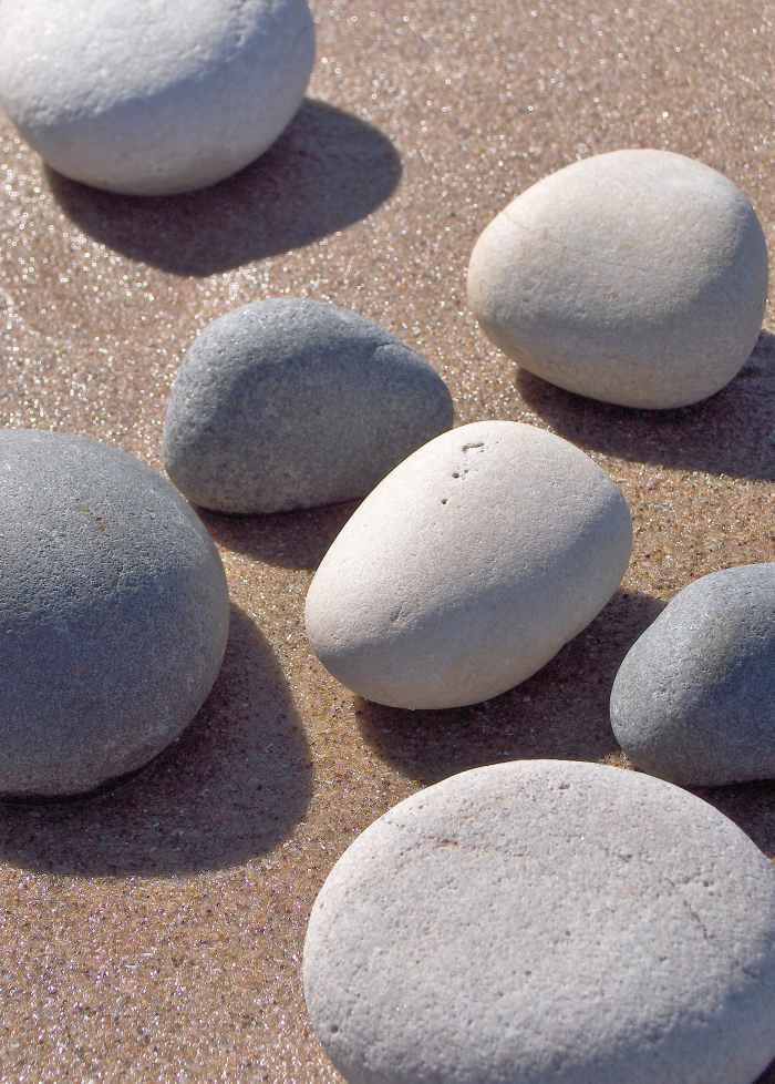 I love the soft appearance of sand smoothed stones! These stood out having been dried by the wind lying over wet sand.