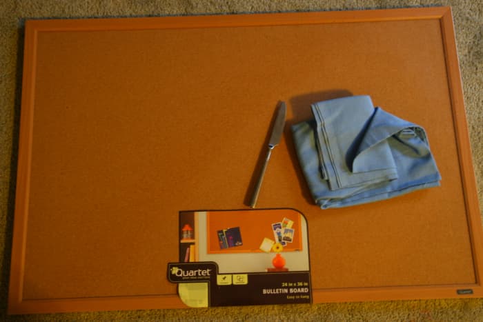 Flannel, a framed bulletin board, and a butter knife are the only materials required to create a flannel storyboard.