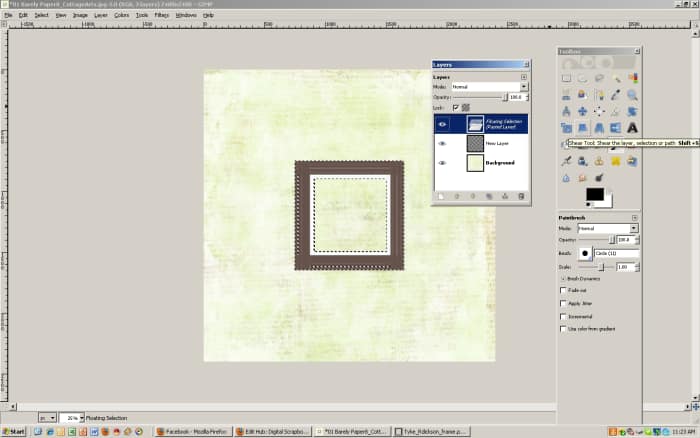 Add a frame using the "Layers" window