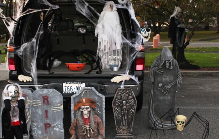 Another Trunk or Treat idea: set up a graveyard around and in your car.