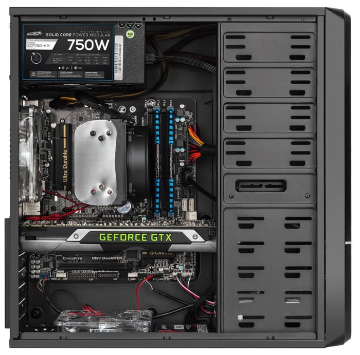 The Sentey Computer Case CS1-1398 is a steal at right under $30. It offers you support for cards up to 340mm long and has lots of features for the money you spend.