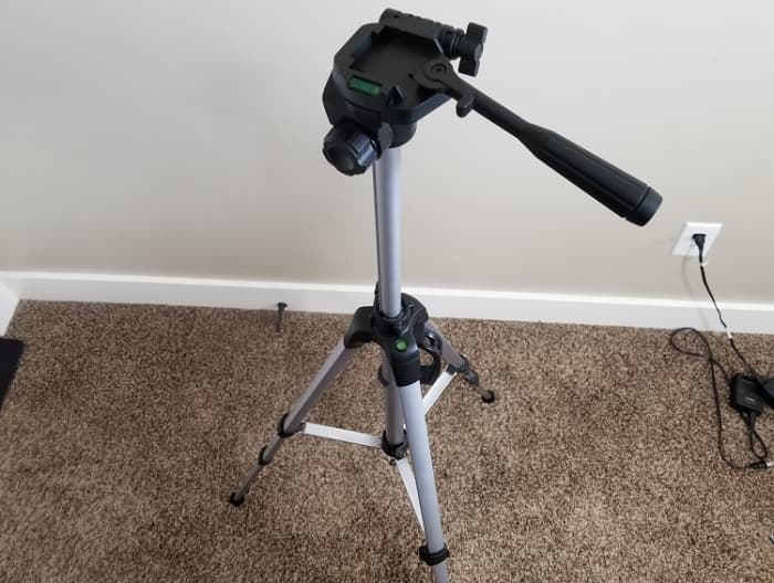This inexpensive tripod, from AmazonBasics, costs only $25 and makes for a great stationary option in your home office.